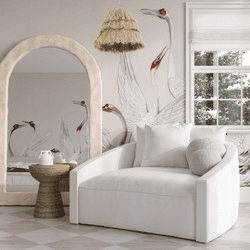 Hanim Cream Linen oversize chaise