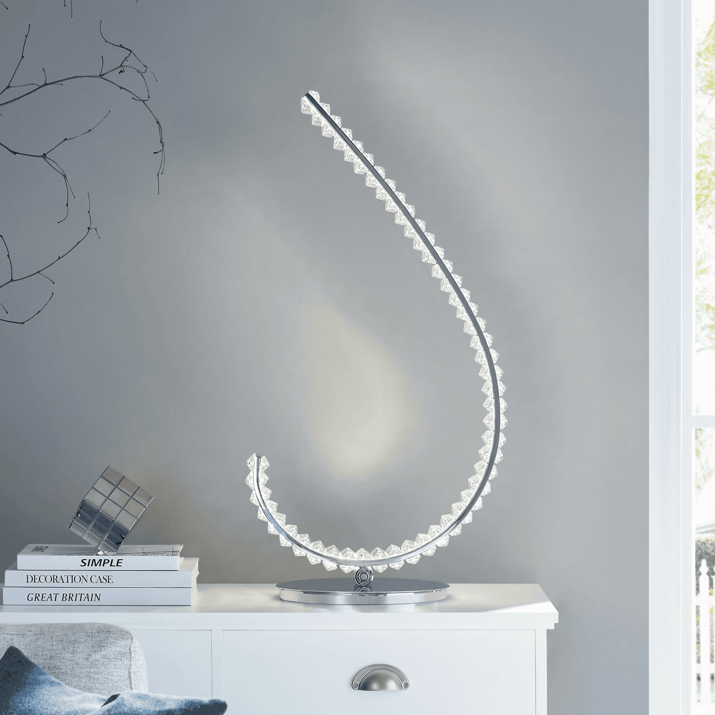 GRACE CRYSTAL 16W TABLE LAMP // TOUCH & DIMMABLE (L CHROME)