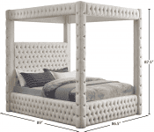Royal One Canopy Velvet King Bed