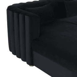 Callie Black Velvet Sectional - LAF
