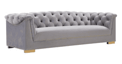 Farah Grey Velvet Sofa By Inspire Me! Home Decor