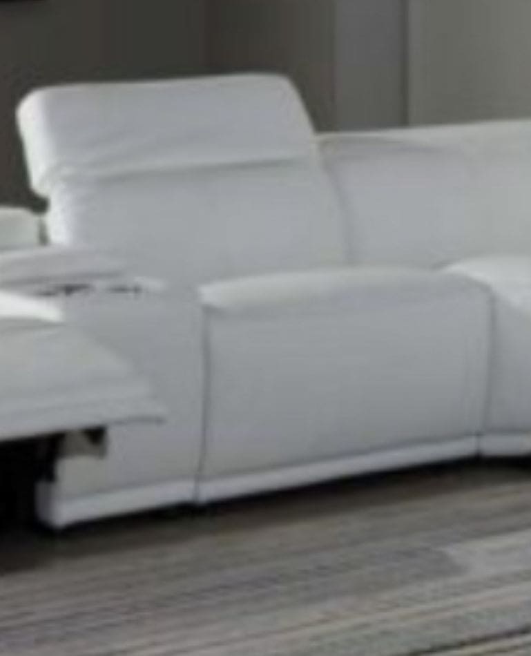 8-pcs White 4 power TOP GRAIN LEATHER P.MOTION