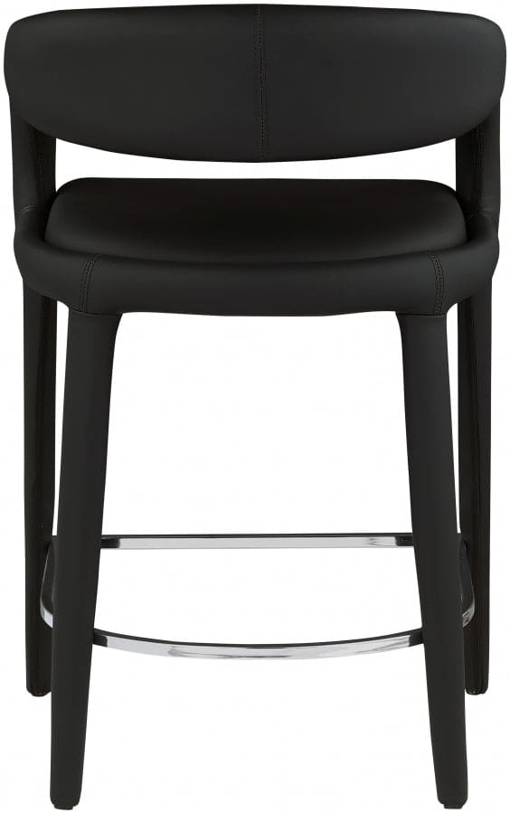 Sylvester Vegan Leather Counter Stool Black