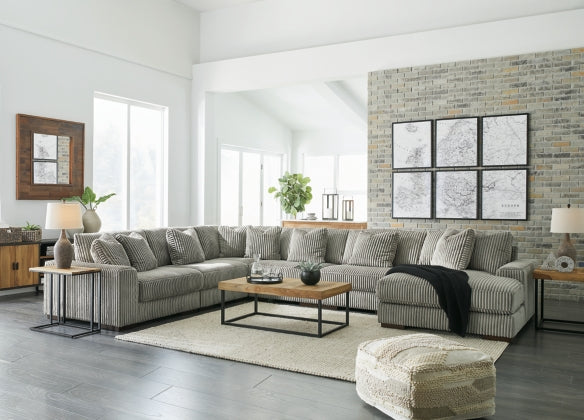 Lindyn 6-Piece Sectional with RAF Chaise fog