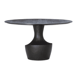 Gevra Black Acacia & Faux Plaster 54" Round Dining Table