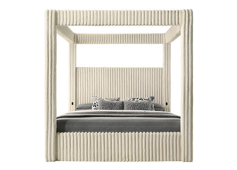 Atlam Queen Bed (Cream)