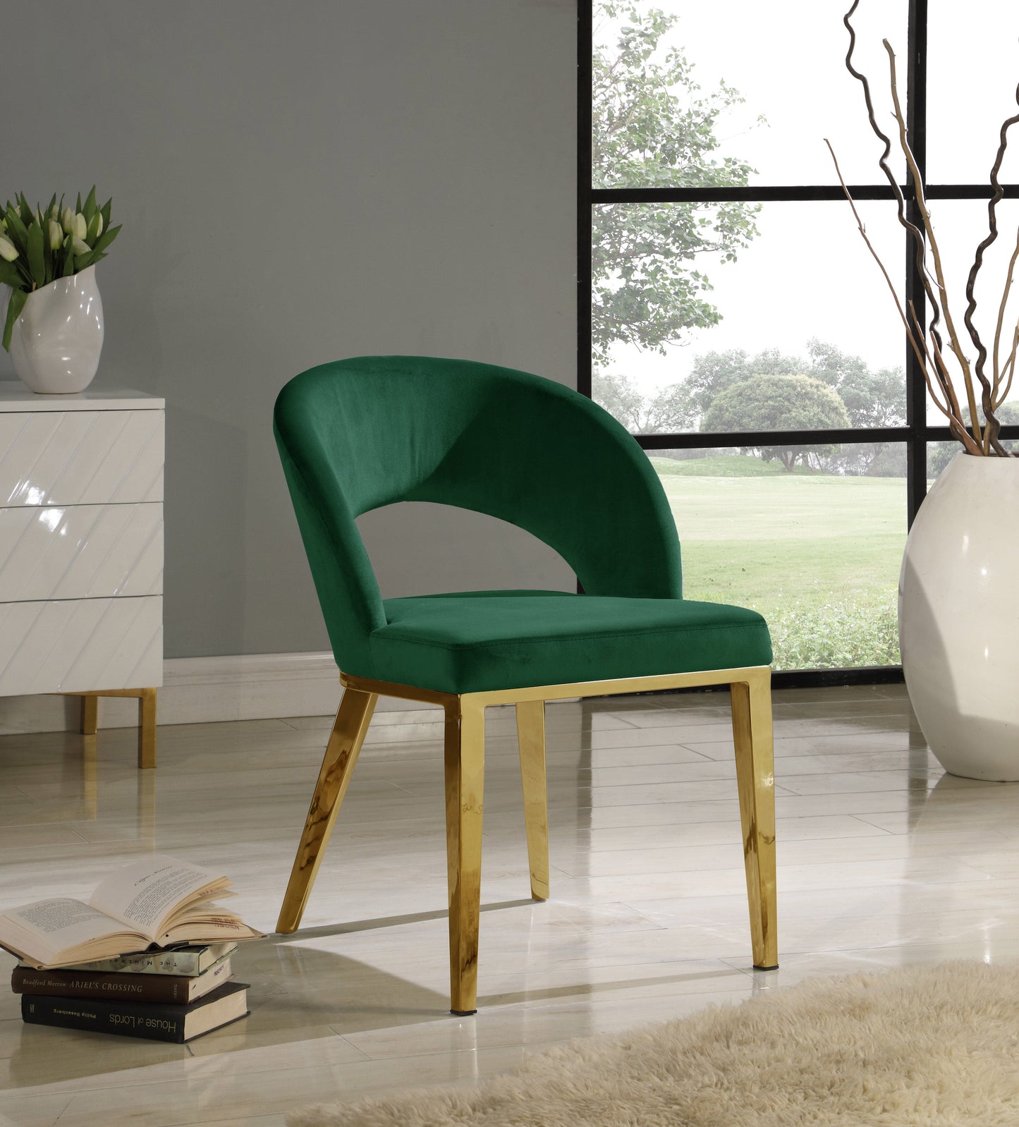 Roberto Velvet Upholstered Dining Chair (Set of 2)