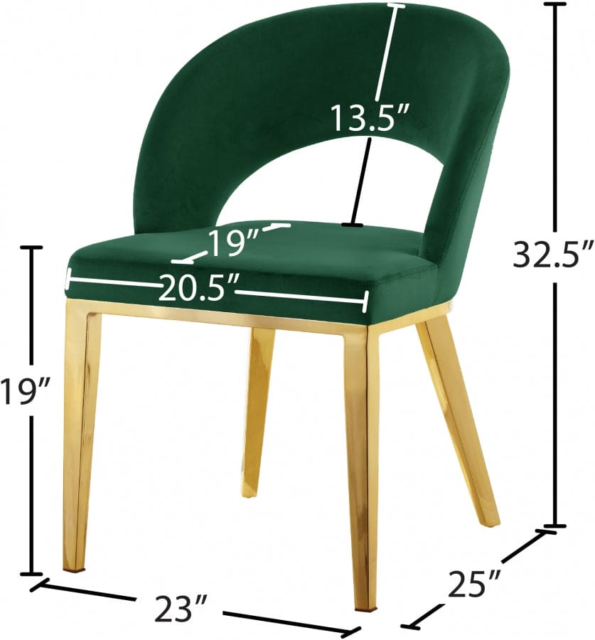 Roberto Velvet Upholstered Dining Chair (Set of 2)