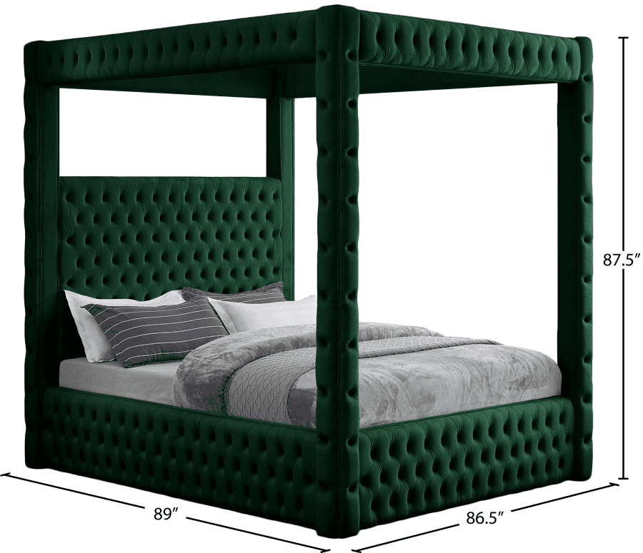 Royal One Canopy Velvet King Bed
