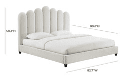 Celine Cream Velvet Bed in King By Inspire Me! Home Decor
