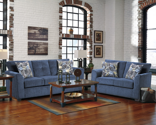 Kandy Navy sofa and loveseat