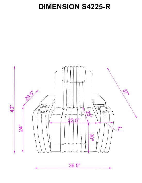 Lita 3pcs Power Reclining Set (Grey)