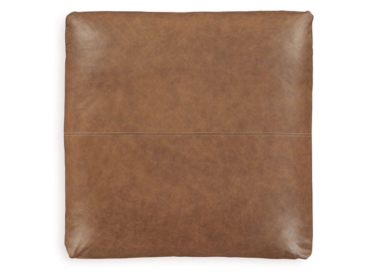 Emilia Oversized Leather Accent Ottoman