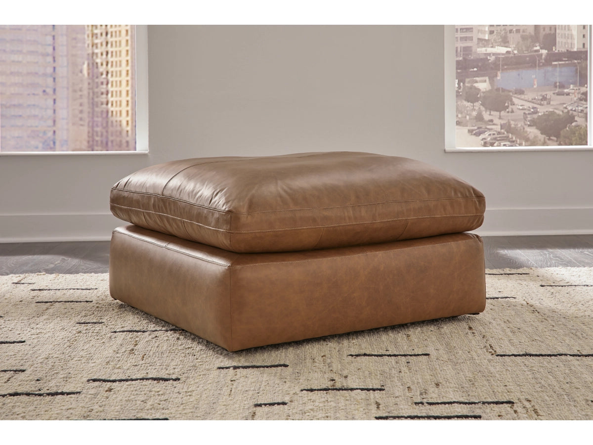 Emilia Oversized Leather Accent Ottoman
