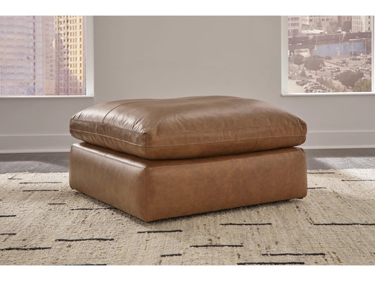 Emilia Oversized Leather Accent Ottoman