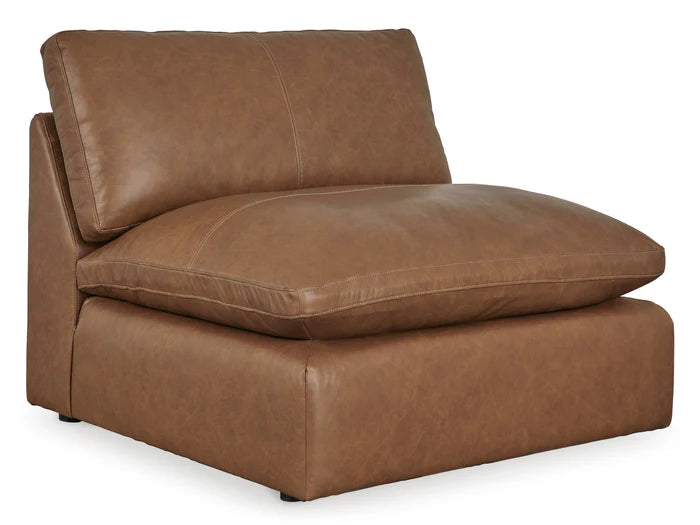 Ashley Emilia Caramel Leather 5-Piece Modular Sectional