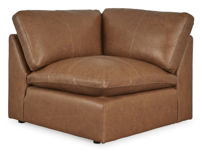 Ashley Emilia Caramel Leather 5-Piece Modular Sectional