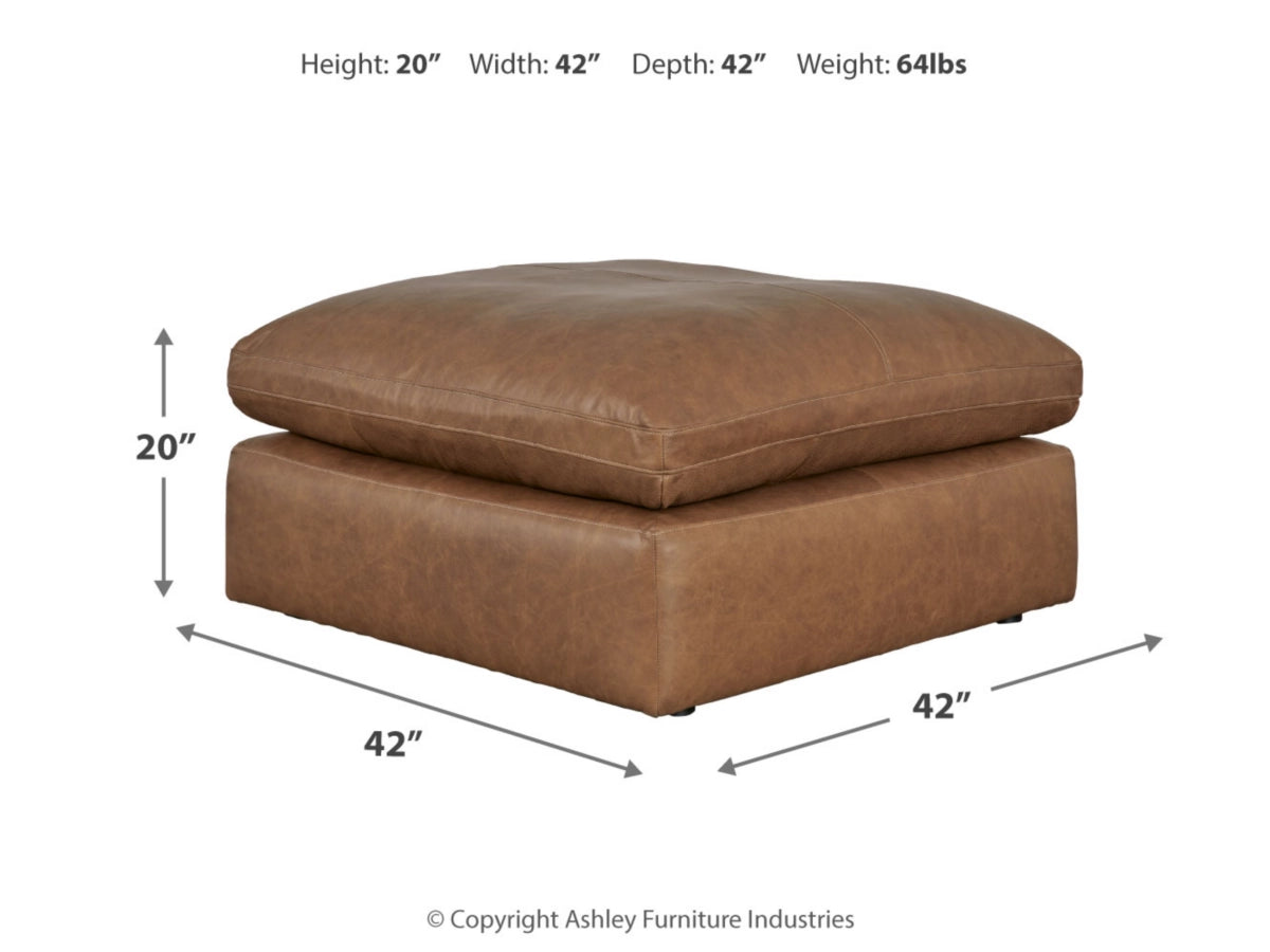 Emilia Oversized Leather Accent Ottoman
