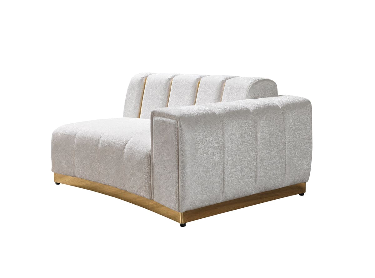Michelle Ivory Velvet 3-Piece Curved 165" Sectional