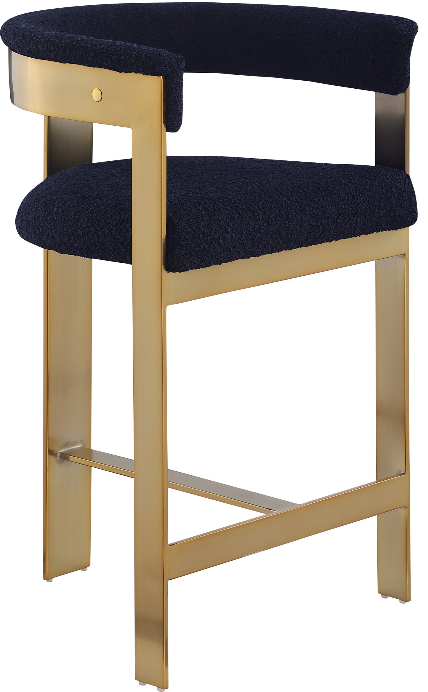 Romeo Boucle Navy Fabric Bar / 2 Counter Stools