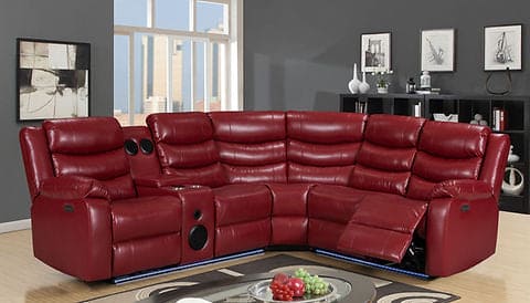 Turbo Power Reclining Sectional Red