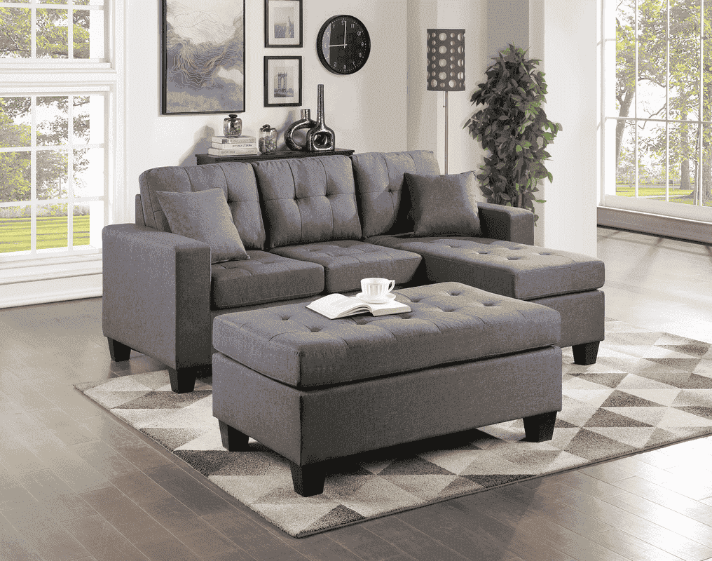 Naomi Grey Linen - Reversible Sectional & Ottoman
SKU