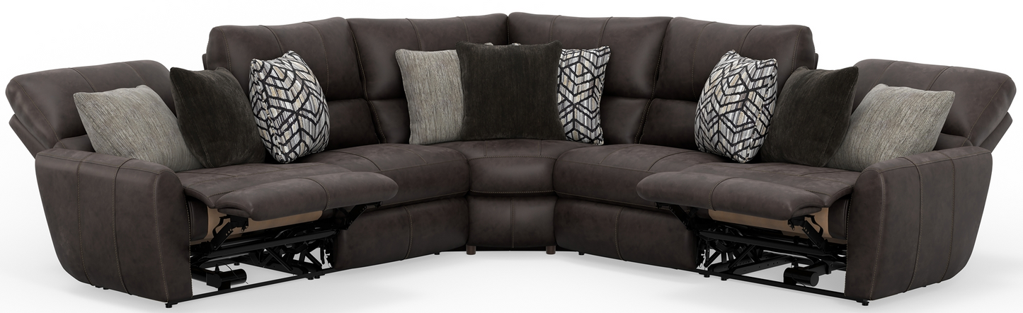 Royster Power Reclining Chocolate Sectional