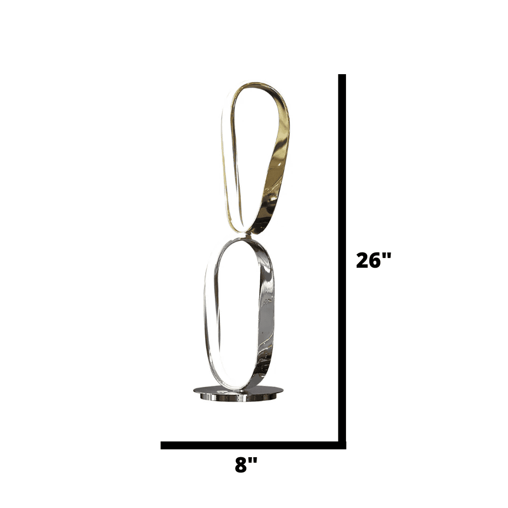 PRAGUE CHROME & GOLD TABLE LAMP // NATURAL WHITE LED STRIP & TOUCH DIMMER