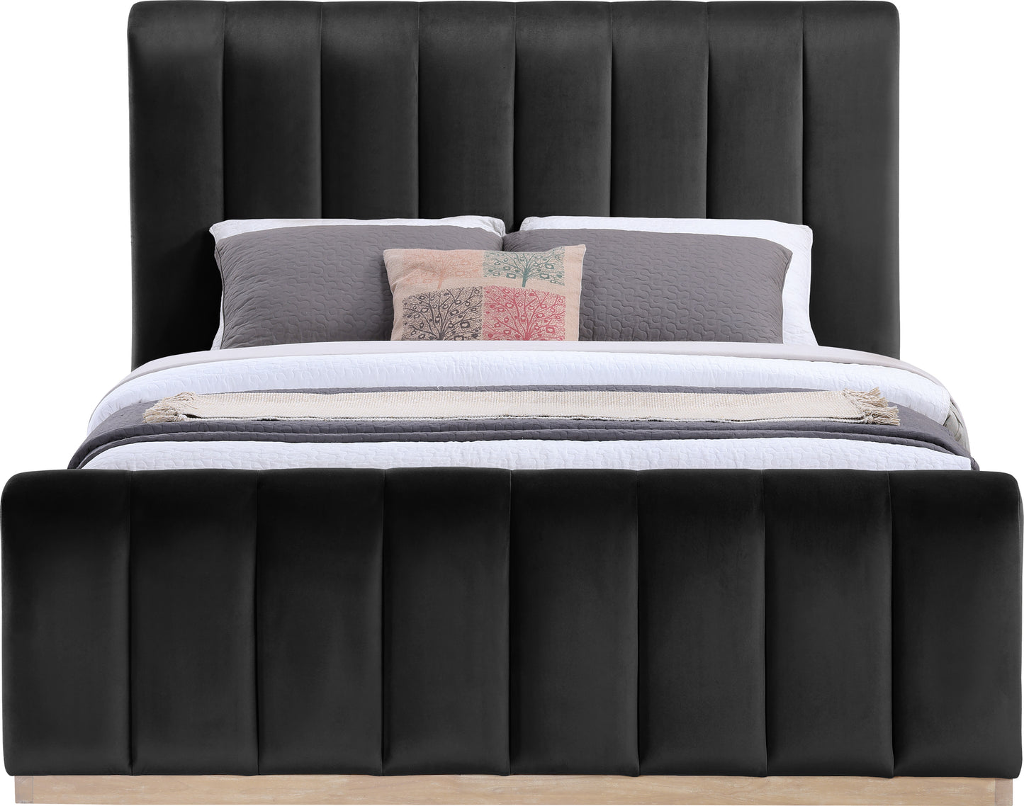 Amara Velvet Upholstered Bed Queen