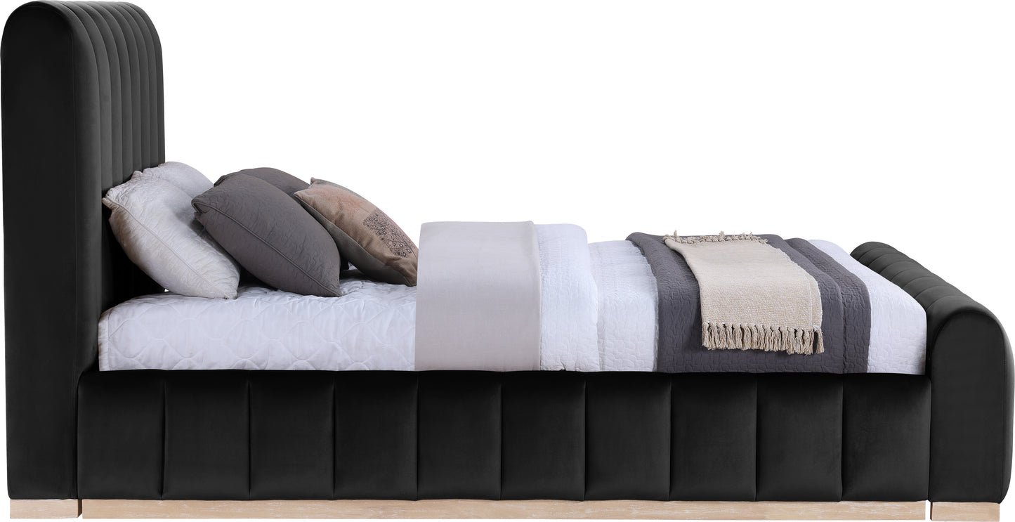 Amara Velvet Upholstered Bed Queen