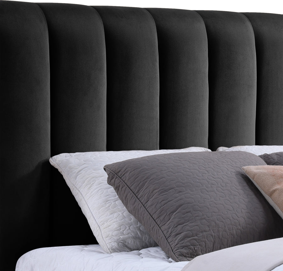 Amara Velvet Upholstered Bed Queen