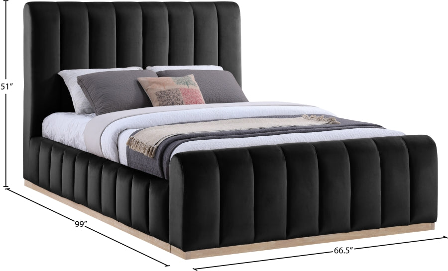 Amara Velvet Upholstered Bed Queen