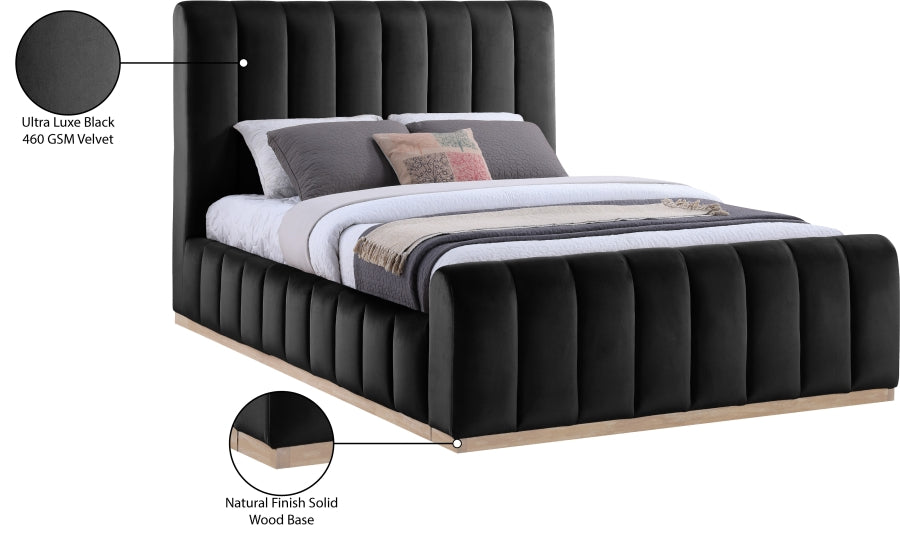Amara Velvet Upholstered Bed Queen
