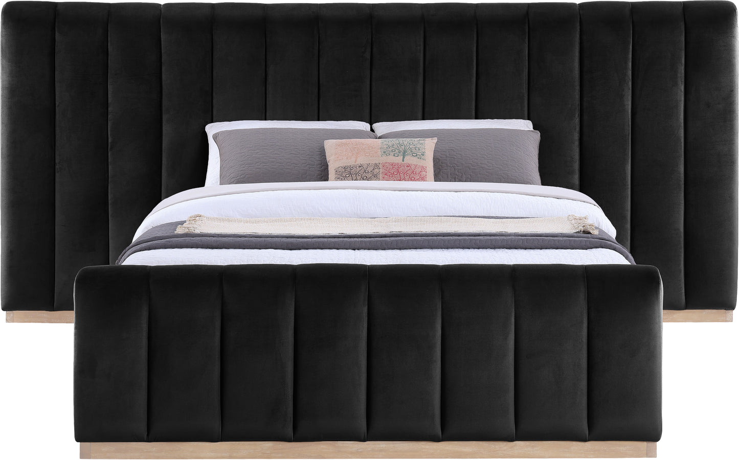 Amara Velvet Upholstered Bed Queen