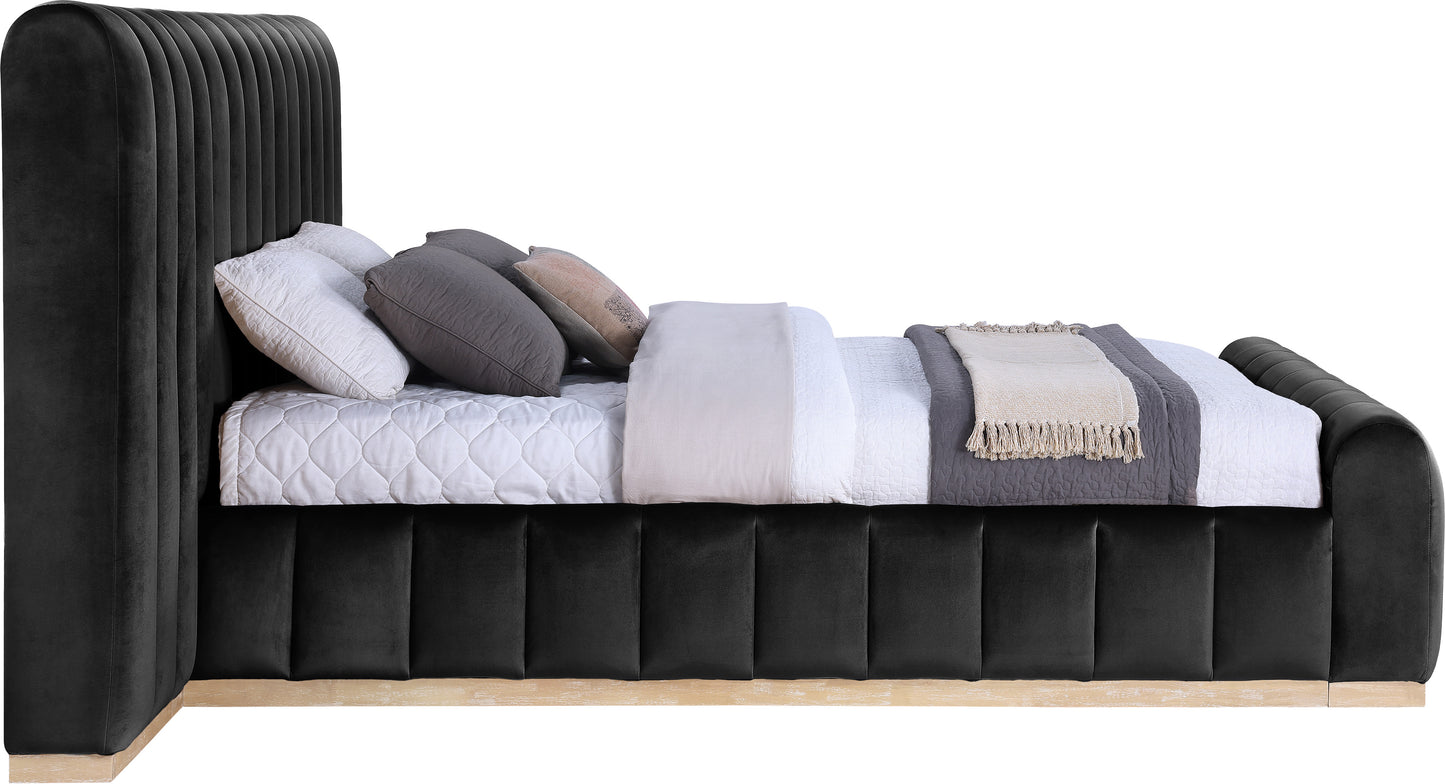 Amara Velvet Upholstered Bed Queen