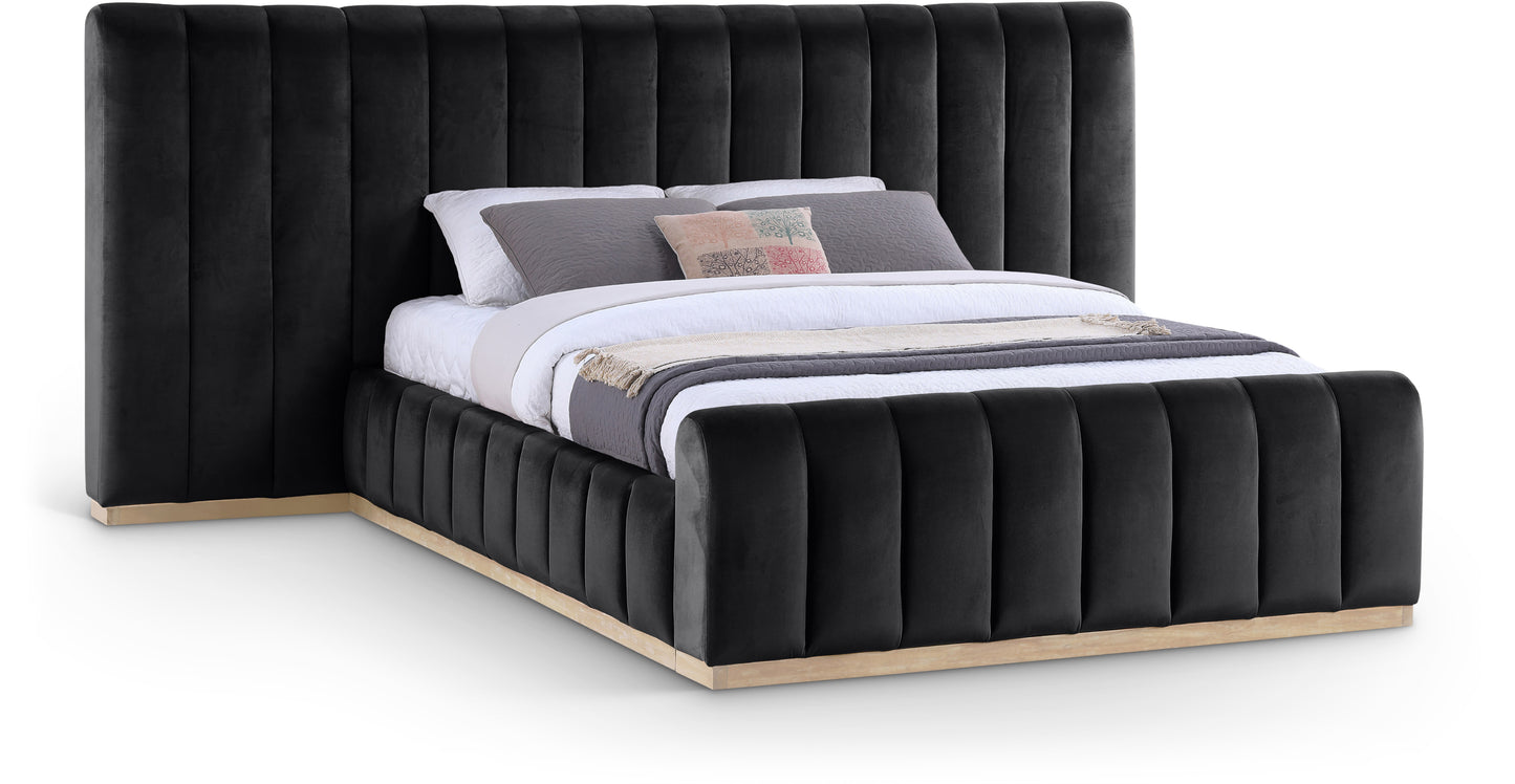 Amara Velvet Upholstered Bed Queen