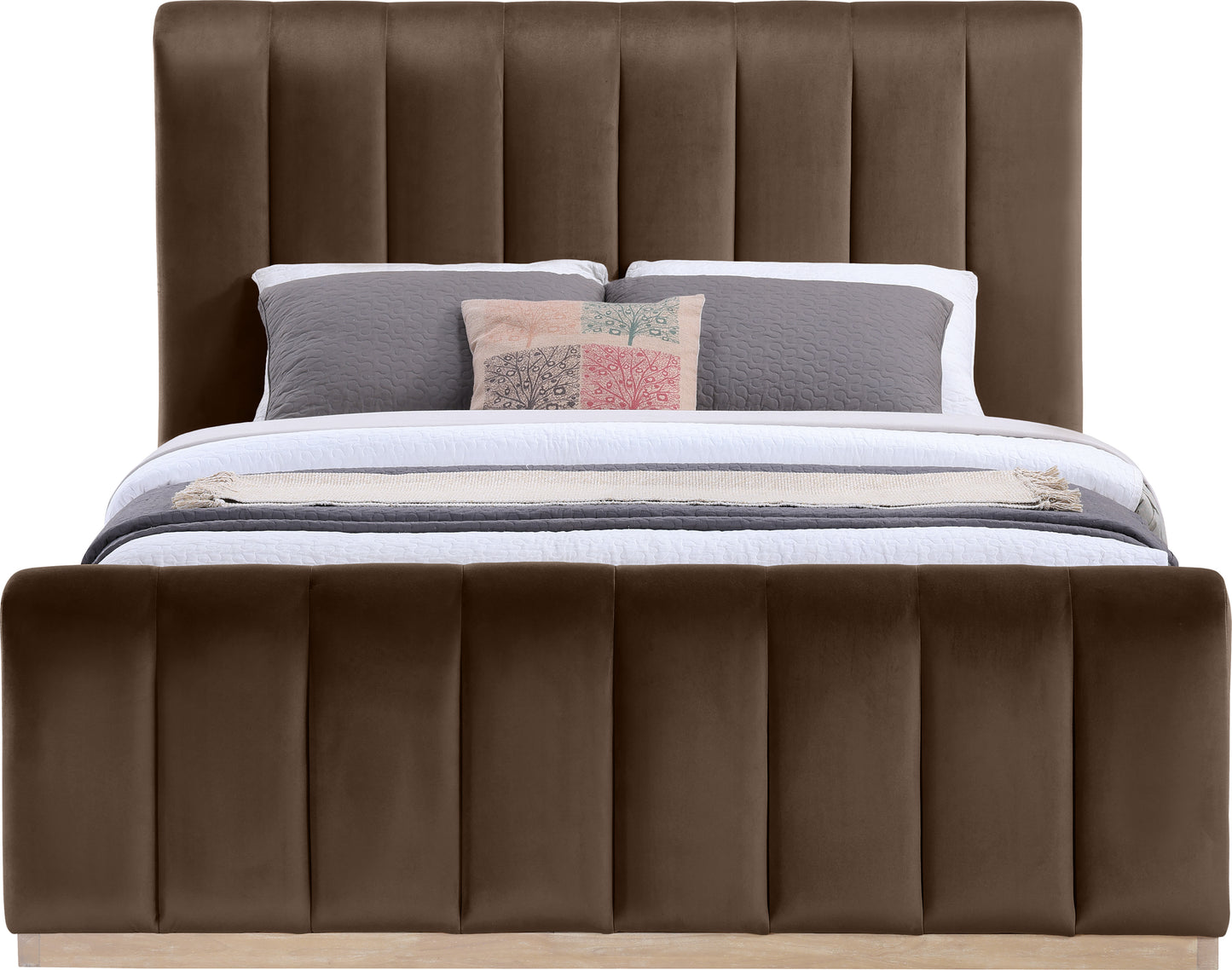 Amara Velvet Upholstered Bed Queen