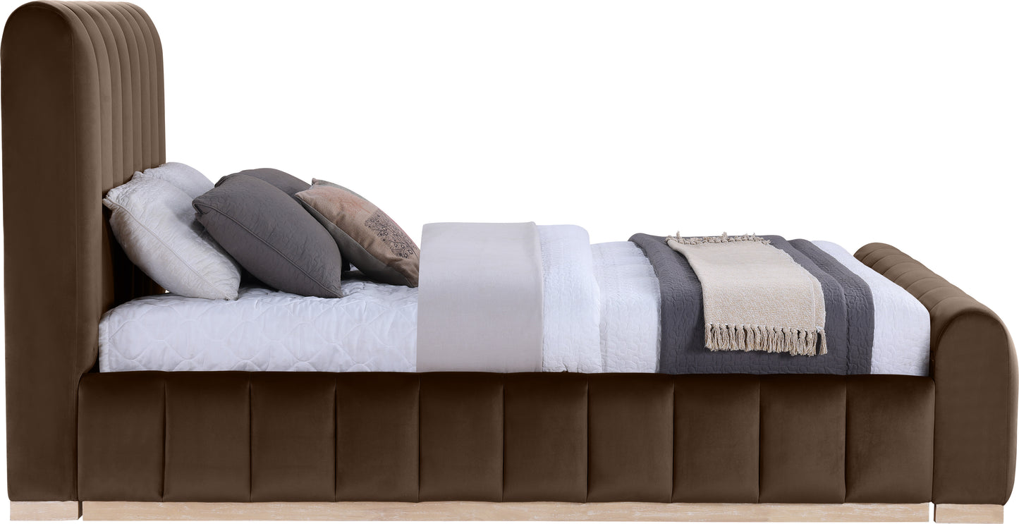 Amara Velvet Upholstered Bed Queen