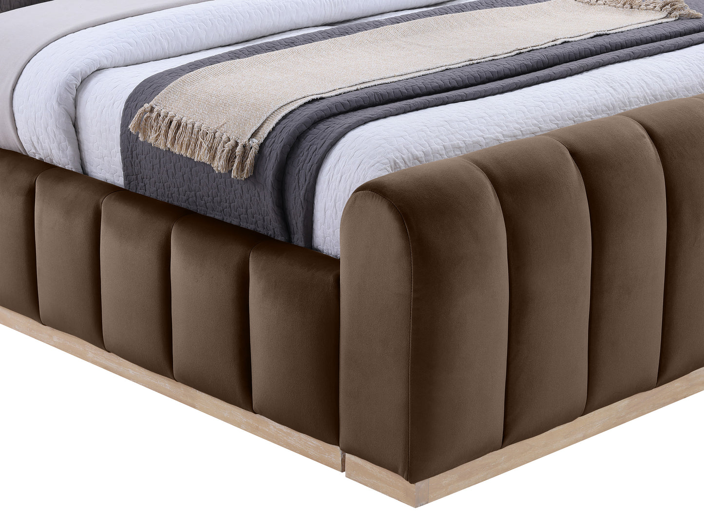 Amara Velvet Upholstered Bed Queen