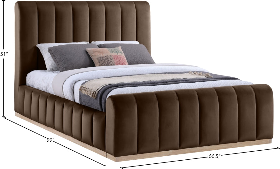 Amara Velvet Upholstered Bed Queen