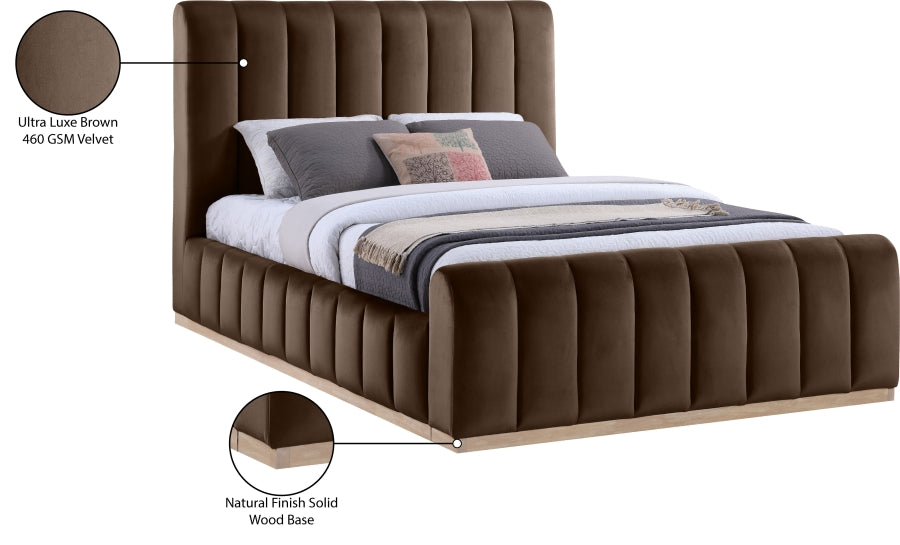 Amara Velvet Upholstered Bed Queen