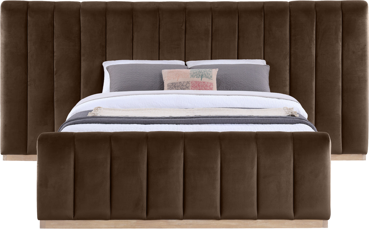 Amara Velvet Upholstered Bed Queen