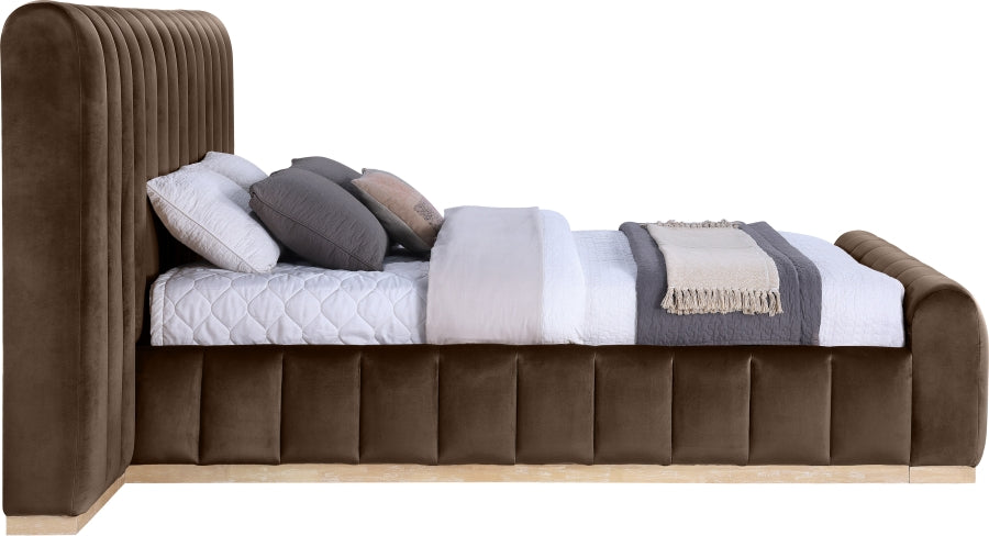 Amara Velvet Upholstered Bed Queen