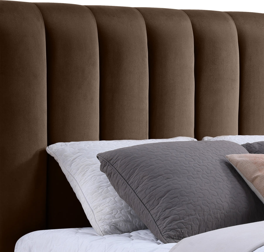 Amara Velvet Upholstered Bed Queen