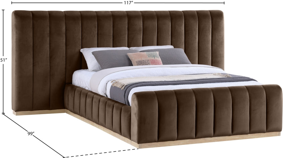 Amara Velvet Upholstered Bed Queen
