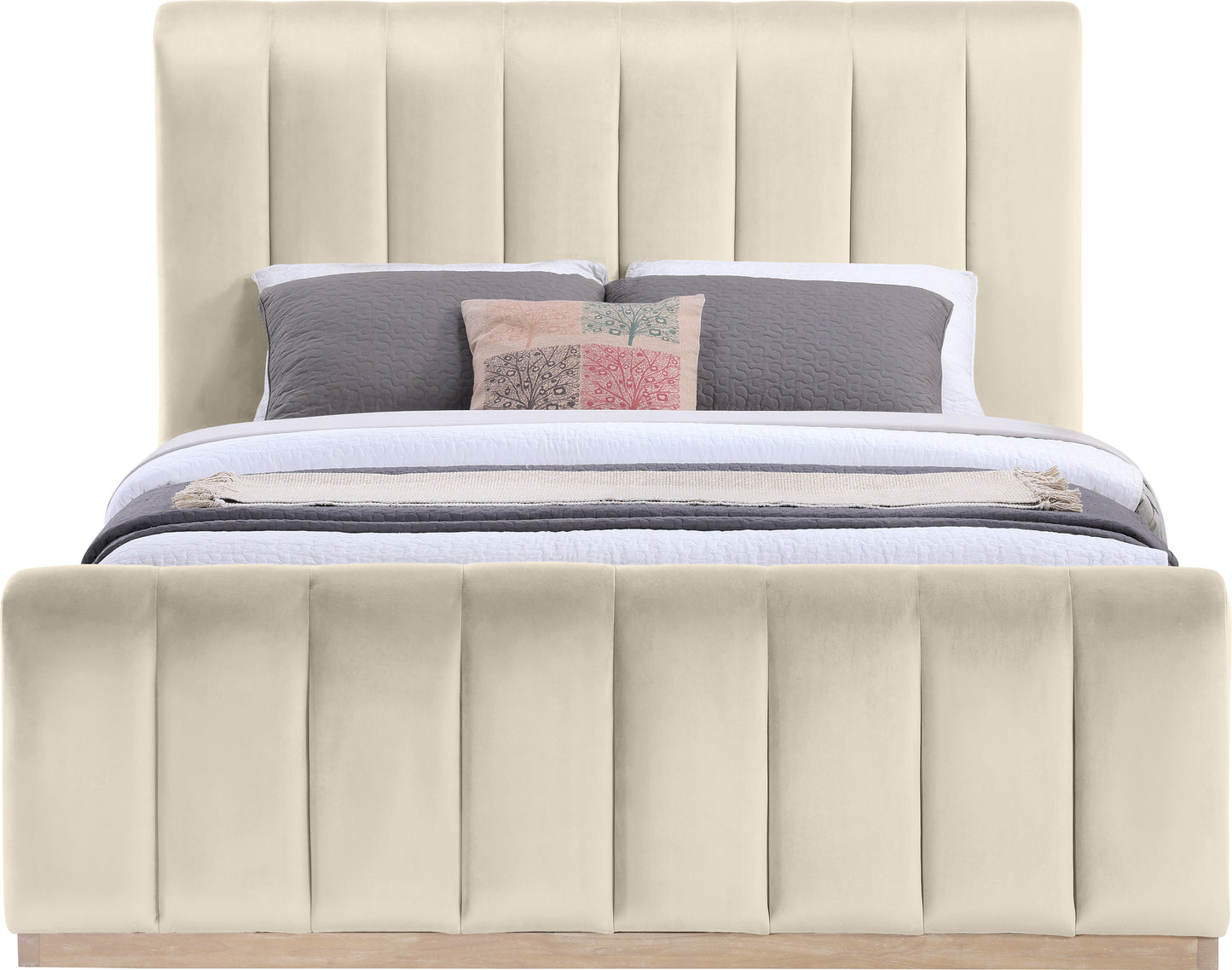 Amara Velvet Upholstered Bed Queen
