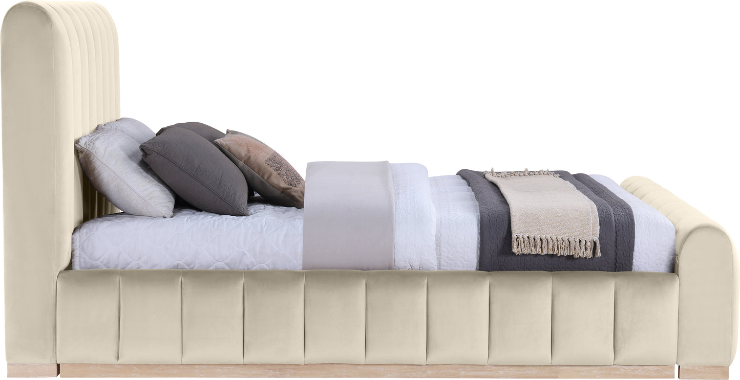 Amara Velvet Upholstered Bed Queen