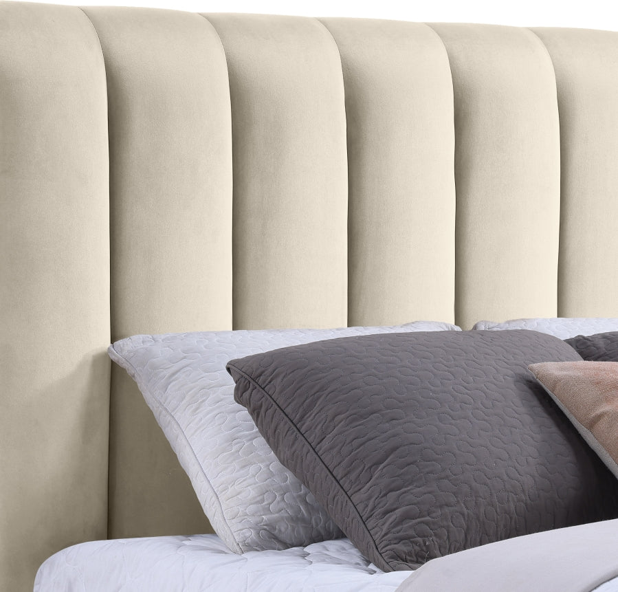 Amara Velvet Upholstered Bed Queen