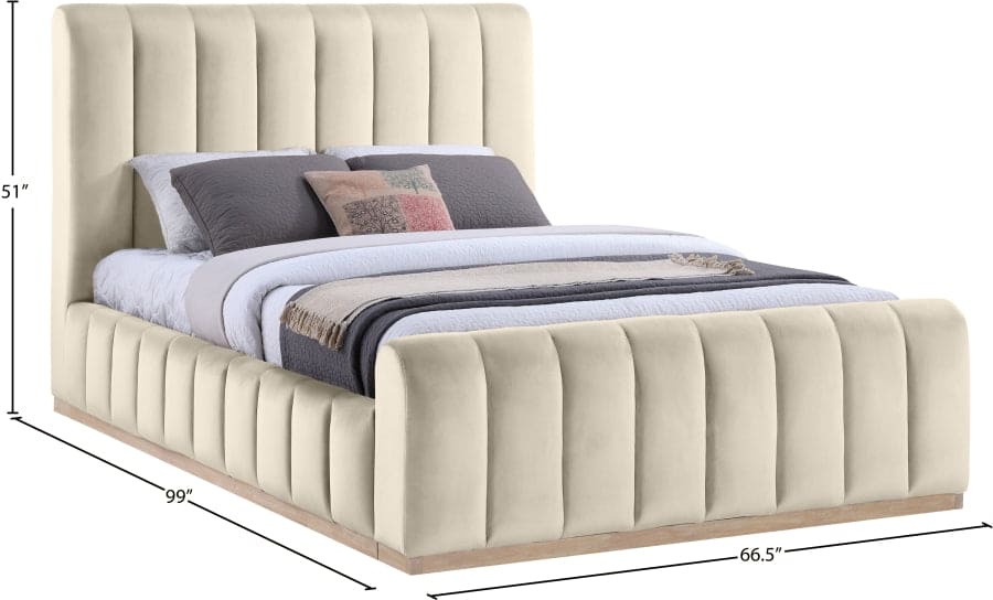 Amara Velvet Upholstered Bed Queen
