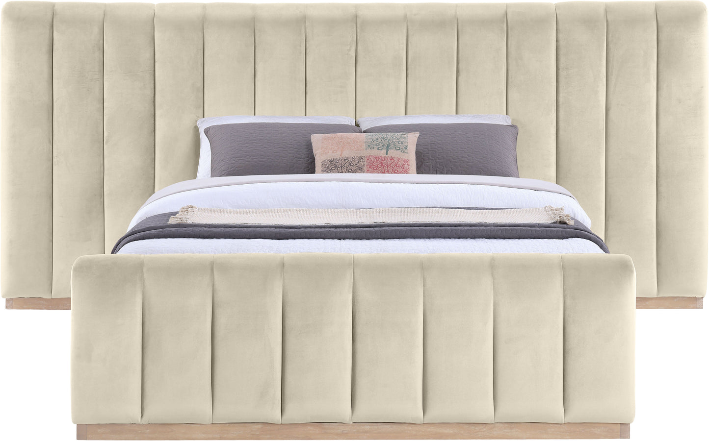Amara Velvet Upholstered Bed Queen